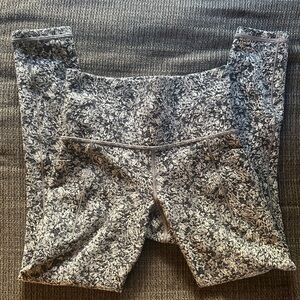 Athleta Gray and White Textured Knit leggings